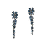 Crystal Floral Vine Linear Drop Earrings – Hematite/Montana Blue · FE1965-BKMON _DSC8394