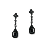 Emerald Cut Crystal Halo Linear Drop Earrings – Black/Black · FE1922-BKJET_IJ _DSC8397