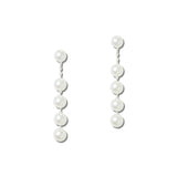 Linked Pearl Linear Drop Earrings – Silver · VER1247SV_VOP _DSC8401