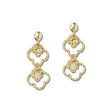 Hammered Open Clover Dangle Earrings – Gold · VER2325GD_VOP _DSC8407