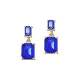 Emerald Cut Rhinestone Drop Earrings – Gold/Royal BLue · VER6242GDSAP_VOP _DSC8414