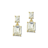 Emerald Cut Rhinestone Drop Earrings – Gold/Clear · VER6242GDCR_VOP _DSC8415