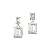 Emerald Cut Rhinestone Drop Earrings – Silver/Clear · VER6242RDCR_VOP _DSC8416