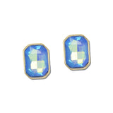 Emerald Cut Rhinestone Stud Earrings – Gold/Blue · VER6928GDDBL_VOP _DSC8419
