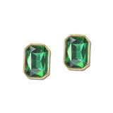 Emerald Cut Rhinestone Stud Earrings – Gold/Emerald Green · VER6928GDEM_VOP _DSC8424
