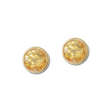Round Bezel Set Faceted Crystal Stud Earrings – Gold/Champagne · VER6865GDCHAM _DSC8429