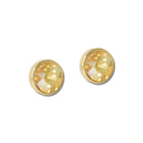 Round Bezel Set Faceted Crystal Stud Earrings – Gold/Champagne · VER6865GDCHAM _DSC8430