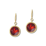 Round Faceted Crystal Drop Earrings – Gold/Red · VER6866SM_VOP _DSC8433