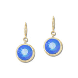 Round Faceted Crystal Drop Earrings – Gold/Blue · VER6866BLU_VOP _DSC8434