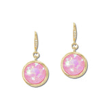 Round Faceted Crystal Drop Earrings – Gold/Pink · VER6866PNK_VOP _DSC8435