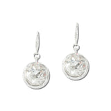 Round Faceted Crystal Drop Earrings – Silver/Clear · VER6866SVCR_VOP _DSC8440