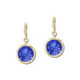 Round Faceted Crystal Drop Earrings – Gold/Royal Blue · VER6866SAP_VOP _DSC8441