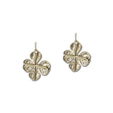 Textured Four Leaf Clover Dangle Earrings – Gold · EW20257GD_WT _DSC8449