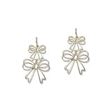 Double Bow Wire Dangle Earrings – Gold · EW20339GD_WT _DSC8452