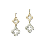 Textured Quatrefoil Double Drop Earrings – Gold/Silver · EW3633MU_WT _DSC8455