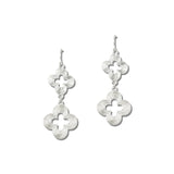 Textured Quatrefoil Double Drop Earrings – Silver · EW3633SV_WT _DSC8456