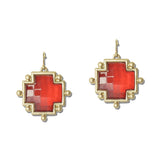 Translucent Cross Drop Earrings – Gold/Red · EW20189RED _DSC8460