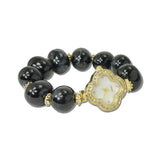 Clover Watch Bead Stretch Bracelet – Gold/Black · BW40598JET_WT _DSC8476