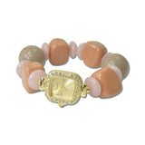 Chunky Resin Bead Stretch Watch Bracelet – Gold/Peach · BW40599_WT _DSC8479