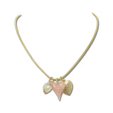 Triple Heart Charm Cluster Necklace – Matte Gold/Peach · NW4363_WT _DSC8491