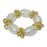 Faceted Barrel Bead Stretch Bracelet – Gold/Clear · JB11687GCL_JK _DSC8498