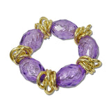 Faceted Barrel Bead Stretch Bracelet – Gold/Purple · JB11687GPU_JK _DSC8499