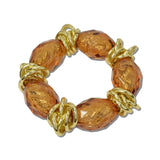 Faceted Barrel Bead Stretch Bracelet – Gold/Brown · JB11687GBR_JK _DSC8500