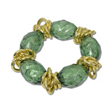Faceted Barrel Bead Stretch Bracelet – Gold/Green · JB11687GGR_JK _DSC8501