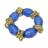 Faceted Barrel Bead Stretch Bracelet – Gold/Blue · JB11687GRB_JK _DSC8503