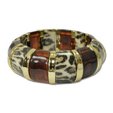 Leopard Print Acrylic Stretch Bracelet – Gold/Leopard · JB10508GLE_JK _DSC8505