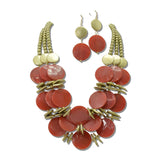 Marbled Resin Disc Layered Necklace Set – Worn Gold/Red · JN11580GRD_JK _DSC8550