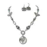 Western Ornate Medallion Necklace Set – Silver Brushed · JNE1167SB_SJ _DSC8568