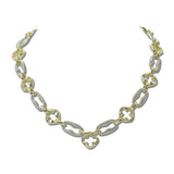 14K Gold Plated Openwork Quatrefoil Link Chain Necklace – Two Tone · 2292_MX _DSC8573