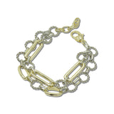 14K Gold Plated Two Tone Oval Link Chain Bracelet – Two Tone · 2153B _DSC8578