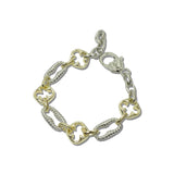 14K Gold Plated Two Tone Quatrefoil Link Bracelet – Two Tone · 2292B_MX _DSC8579