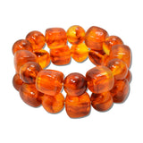 2 Piece Chunky Resin Cube Round Bead Bracelet Set – Brown · MBR5788BR_PK _DSC8614