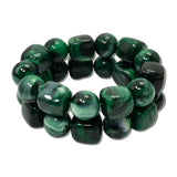 2 Piece Chunky Resin Cube Round Bead Bracelet Set – Dk.Green · MBR5788DGR_PK _DSC8615