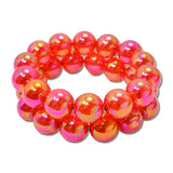 Crackled Acrylic Bead Stretch Bracelet Set – Red · MBR5785RE_PK _DSC8640