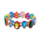 Faceted Teardrop Rhinestone Stretch Bracelet – Multi · KBR5746GDMU_PK _DSC8642