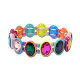 Oval Rhinestone Enamel Stretch Bracelet – Multi · KBR5815GDMU_PK _DSC8645
