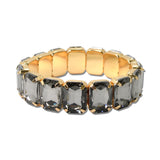 Emerald Cut Rhinestone Stretch Bracelet – Gold/Black Diamond · MBR5793GDBKD_PK _DSC8653