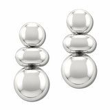 Oversized Stacked Dome Metal Statement Earrings – Silver · MER5632RH_PK _DSC8655