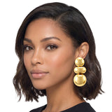 Oversized Stacked Dome Metal Statement Earrings – Gold · MER5632GD_PK _DSC8656