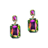 Rectangle Rhinestone Drop Earrings – Gold/Volcano · MER5639GDVOL_PK _DSC8657