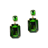 Rectangle Rhinestone Drop Earrings – Gold/Green · MER5639GDGR_PK _DSC8664