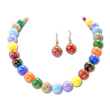 Iridescent Acrylic Bead Necklace Set – Gold/Dk.Multi · MNE8828MU-4_PK _DSC8677