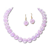 Crackle Acrylic Bead Necklace – Gold/Lavender · MNE8834LAV_PK _DSC8683