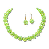 Crackle Acrylic Bead Necklace – Gold/Green · MNE8834DGR_PK _DSC8689