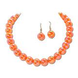 Crackle Acrylic Bead Necklace – Gold/Orange · MNE8834OR_PK _DSC8691