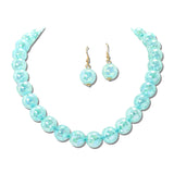 Crackle Acrylic Bead Necklace – Gold/Teal · MNE8834TE_PK _DSC8692